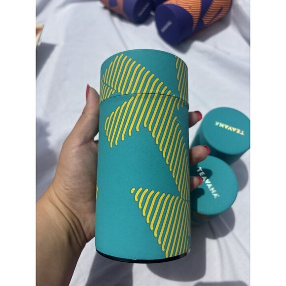 Lot Of Two 3 Teavana Tea Containers Blue New CLEAN - Picture 3 of 4